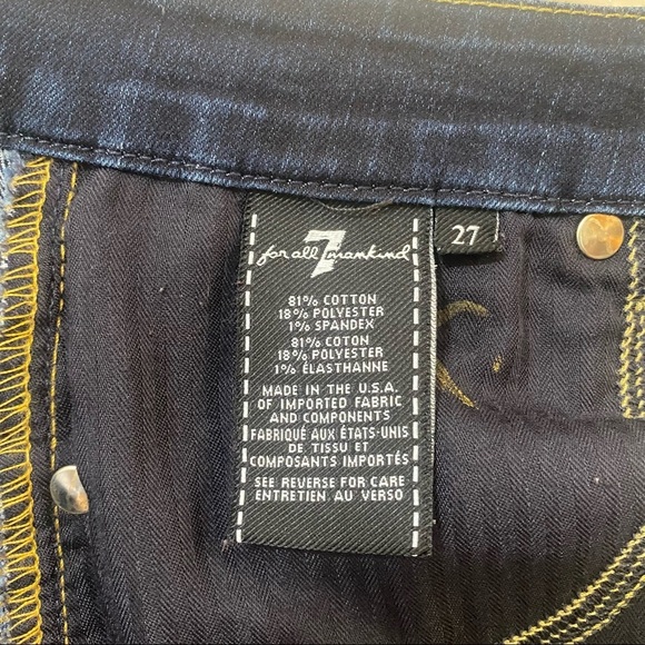 7 For All Mankind The Ankle Skinny Dark Wash‎ Jeans - Picture 8 of 11